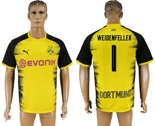 Dortmund #1 Weidenfeller Yellow Soccer Club Jersey